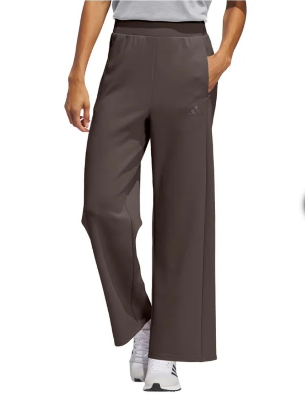 Adidas Women's Wide-Leg Track Pants in Chocolate Brown Size Small NWT